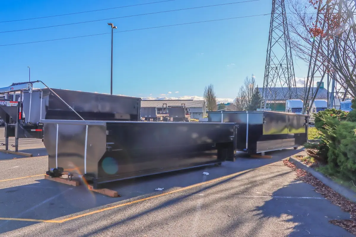 Roll-off dumpster ready for waste disposal at job site for Roofing Dumpster Rental in Thomasville